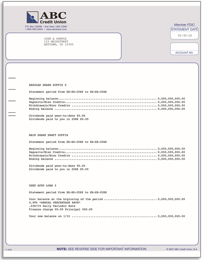 Dull Credit Union Statement Design
