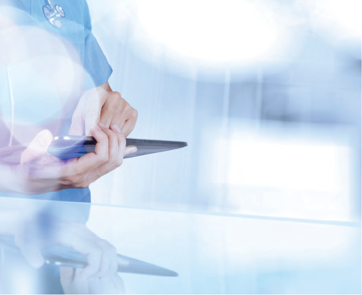 Medical Professional using AI Tablet